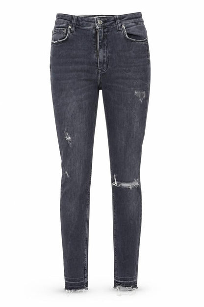 Front view of Zara women’s grey skinny jeans, size UK 36, 28.5-inch leg