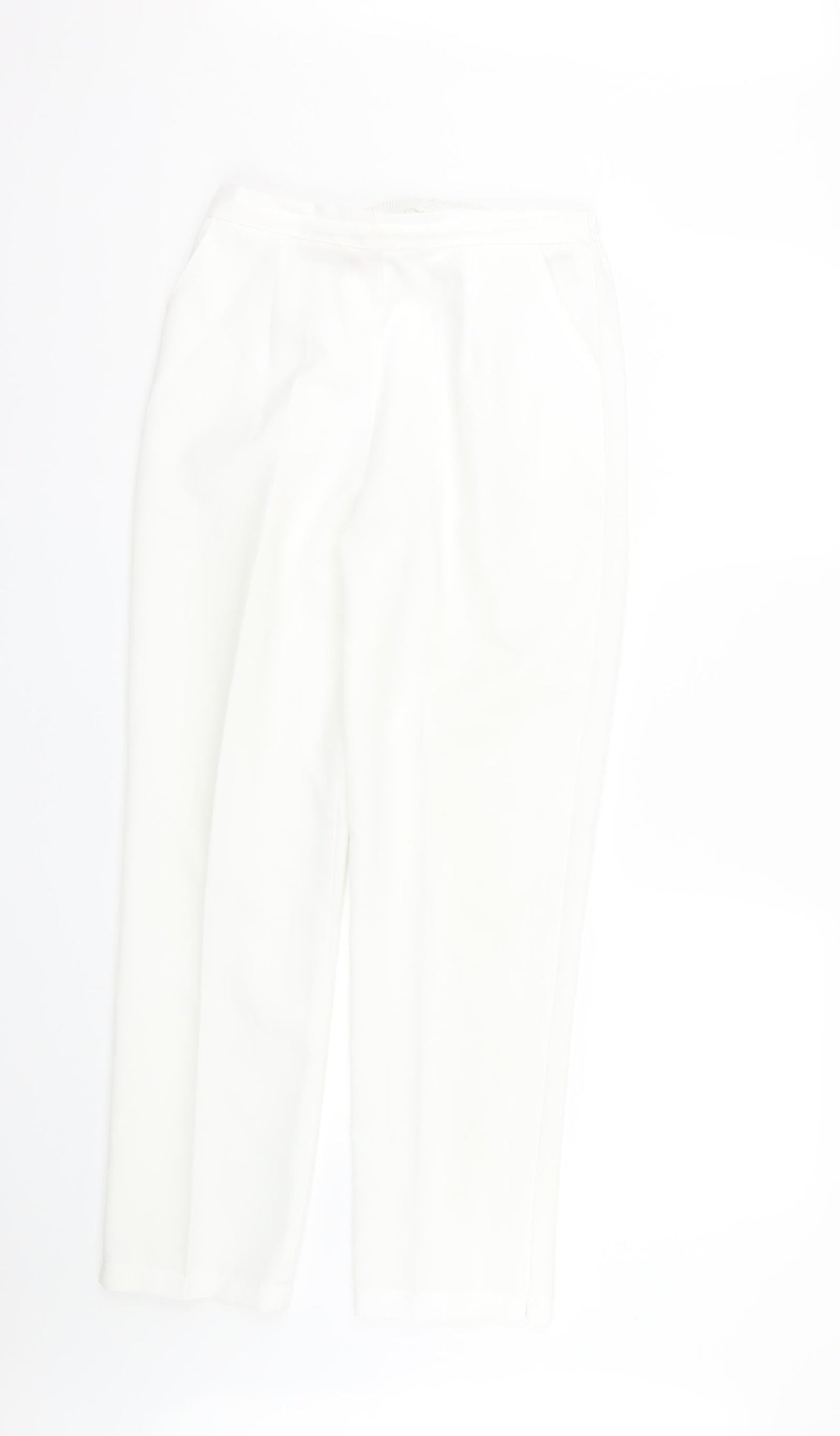 Womens UK Size 12 Preworn Regular Fit  White Trousers