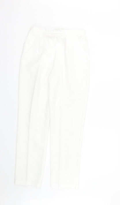 Womens UK Size 12 Preworn Regular Fit  White Trousers