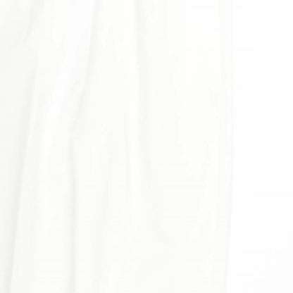 Womens UK Size 12 Preworn Regular Fit  White Trousers