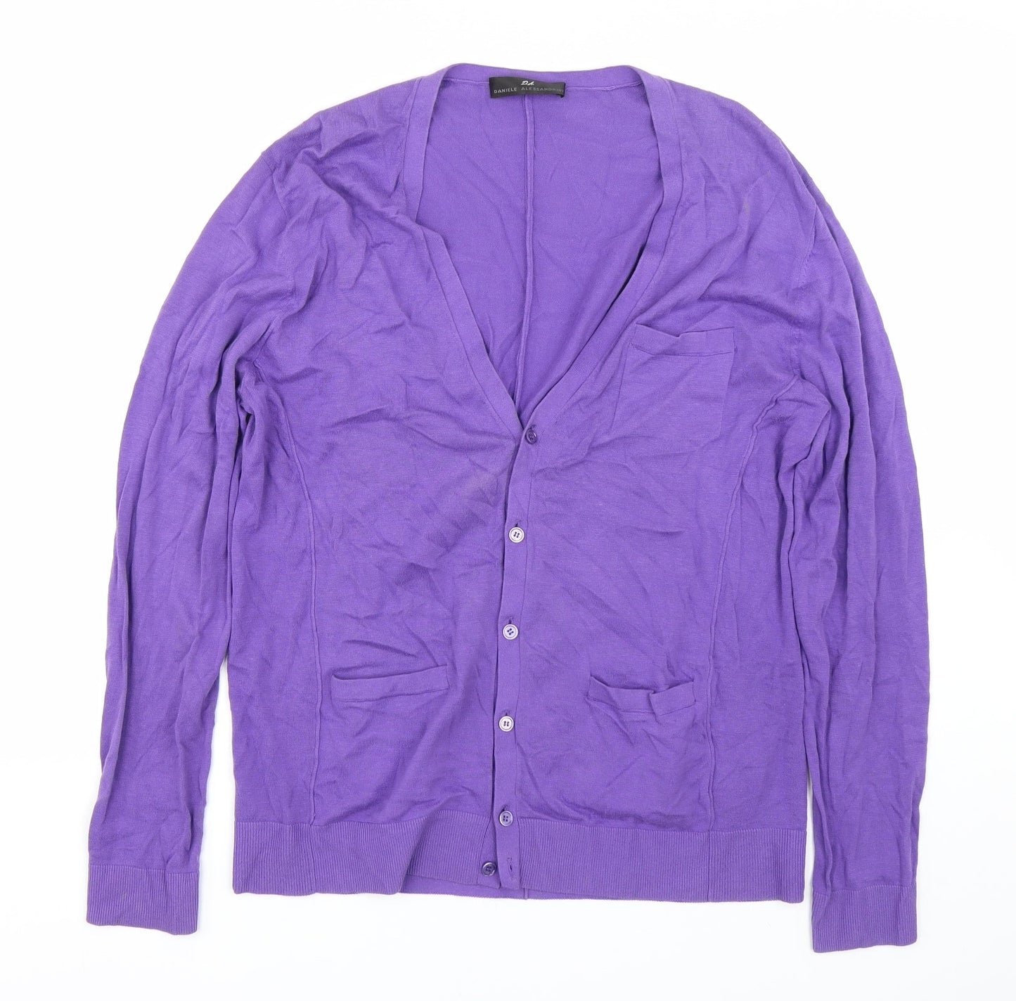 Daniele Alessandrini Womens Purple   Cardigan Jumper Size L