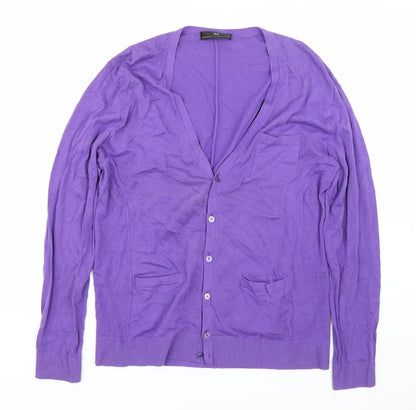 Daniele Alessandrini Womens Purple   Cardigan Jumper Size L