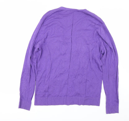 Daniele Alessandrini Womens Purple   Cardigan Jumper Size L