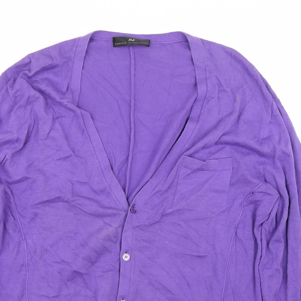 Daniele Alessandrini Womens Purple   Cardigan Jumper Size L