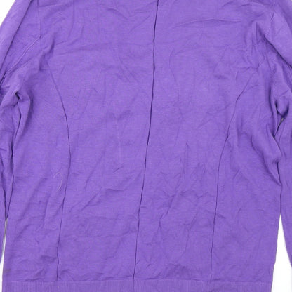 Daniele Alessandrini Womens Purple   Cardigan Jumper Size L