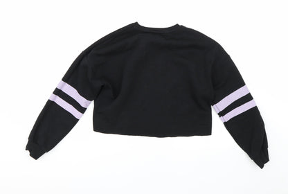 New Look Girls Black Striped  Pullover Sweatshirt Size 12-13 Years