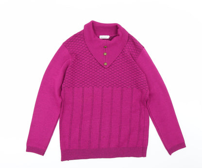 Womens UK Size M Impressions Purple Pullover Jumper