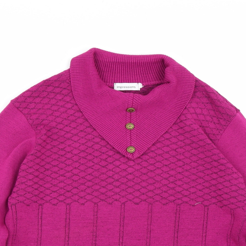 Womens UK Size M Impressions Purple Pullover Jumper