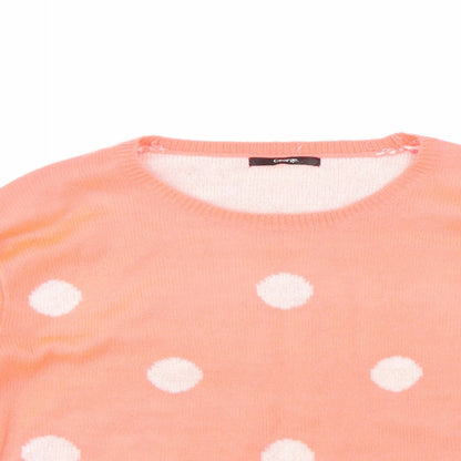 George Womens Orange Polka Dot  Pullover Jumper Size 14