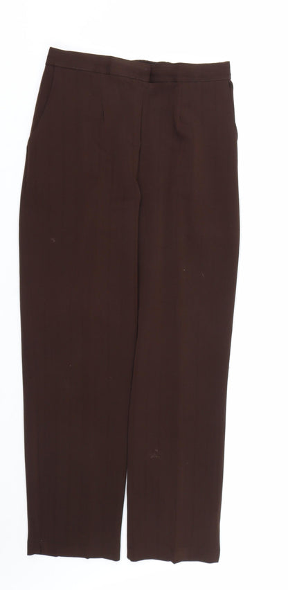 Womens UK Size 12 Preworn Regular Fit  Brown Trousers