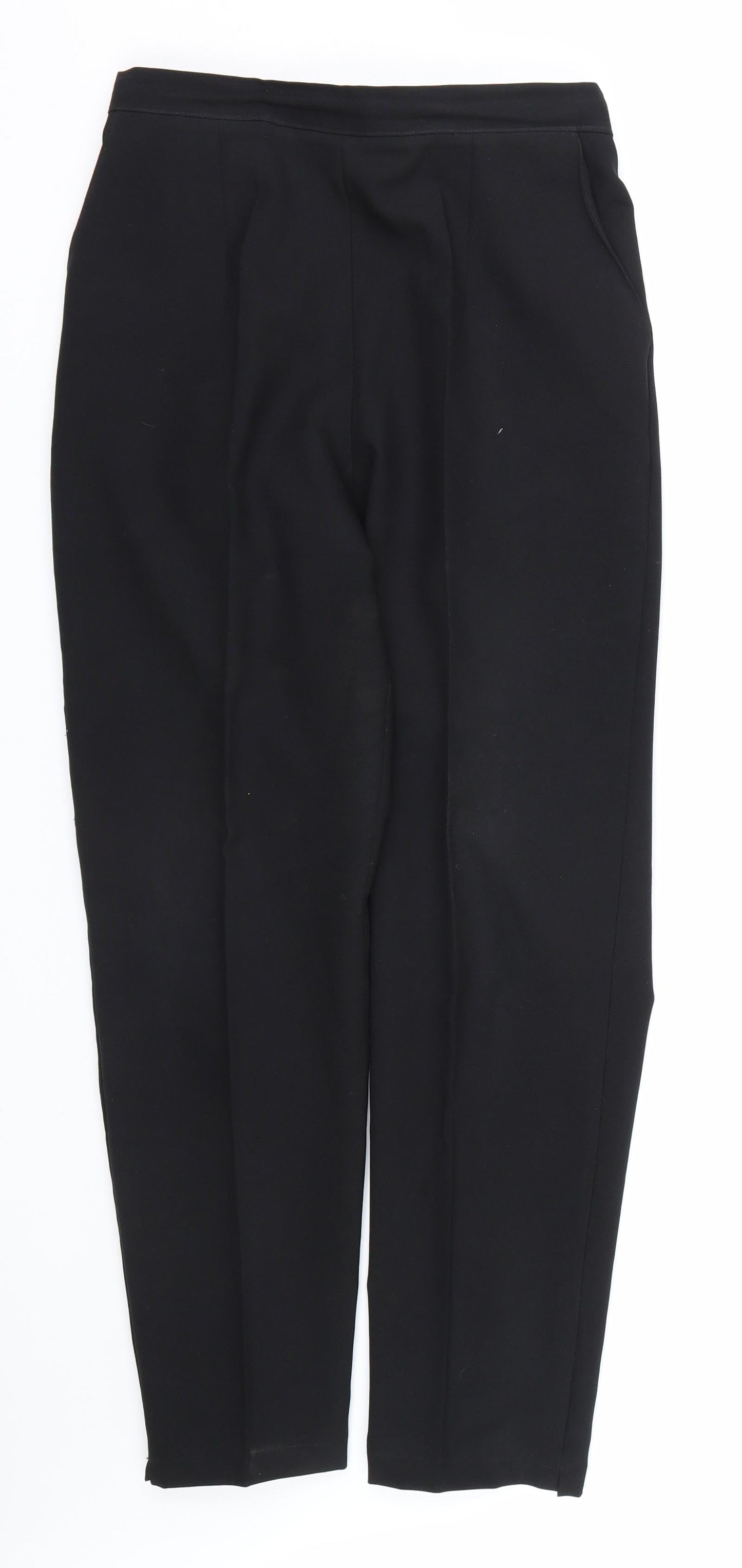 Womens UK Size 12 Preworn Regular Fit  Black Trousers