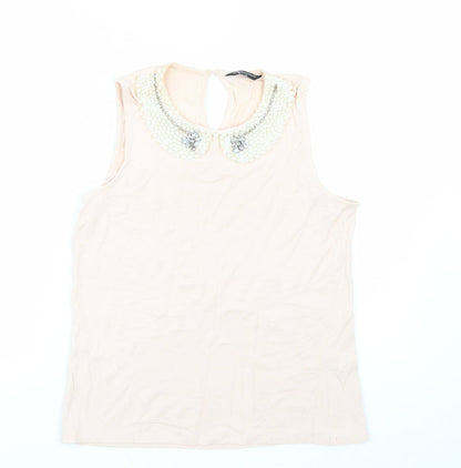 Womens UK Size 10 Internacionale Pink Basic Tank