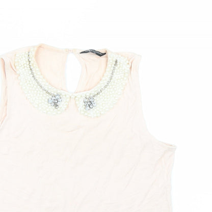 Womens UK Size 10 Internacionale Pink Basic Tank
