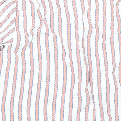 Papaya Womens White Striped  Basic T-Shirt Size 10