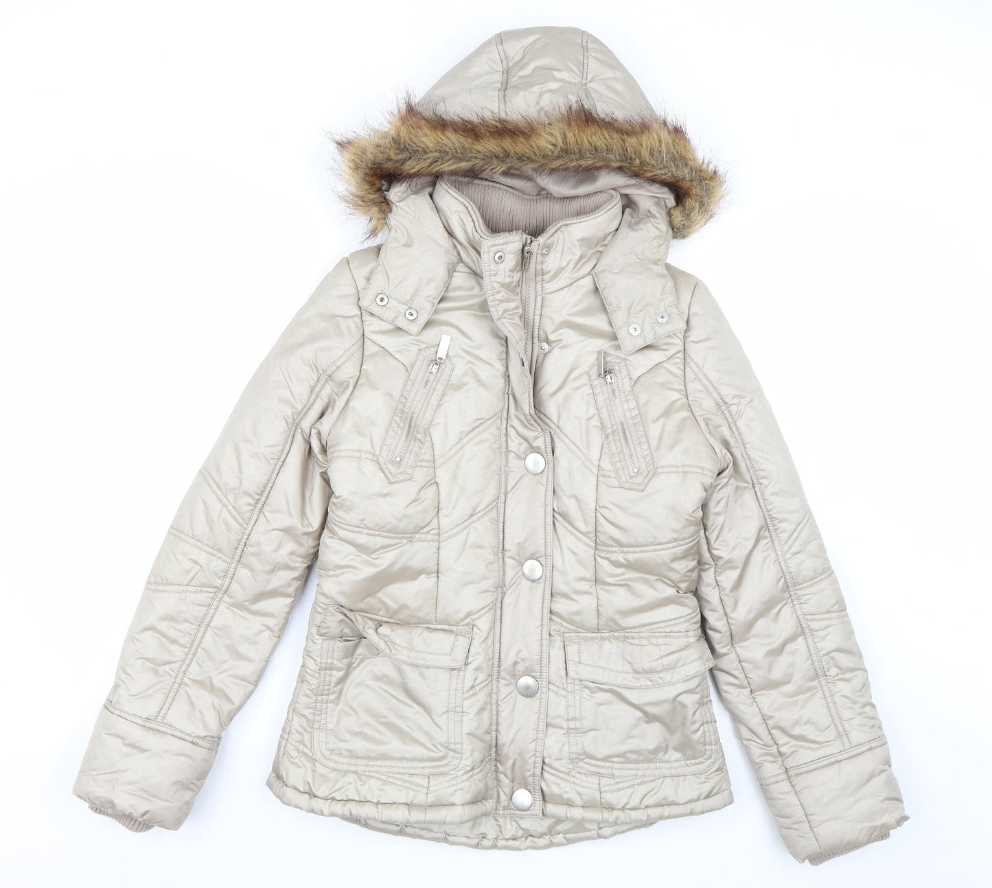 George Womens Gold   Parka Coat Size 8