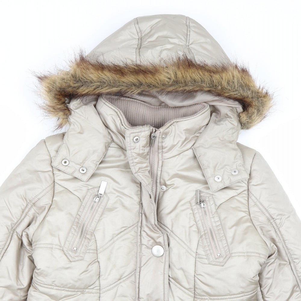 George Womens Gold   Parka Coat Size 8