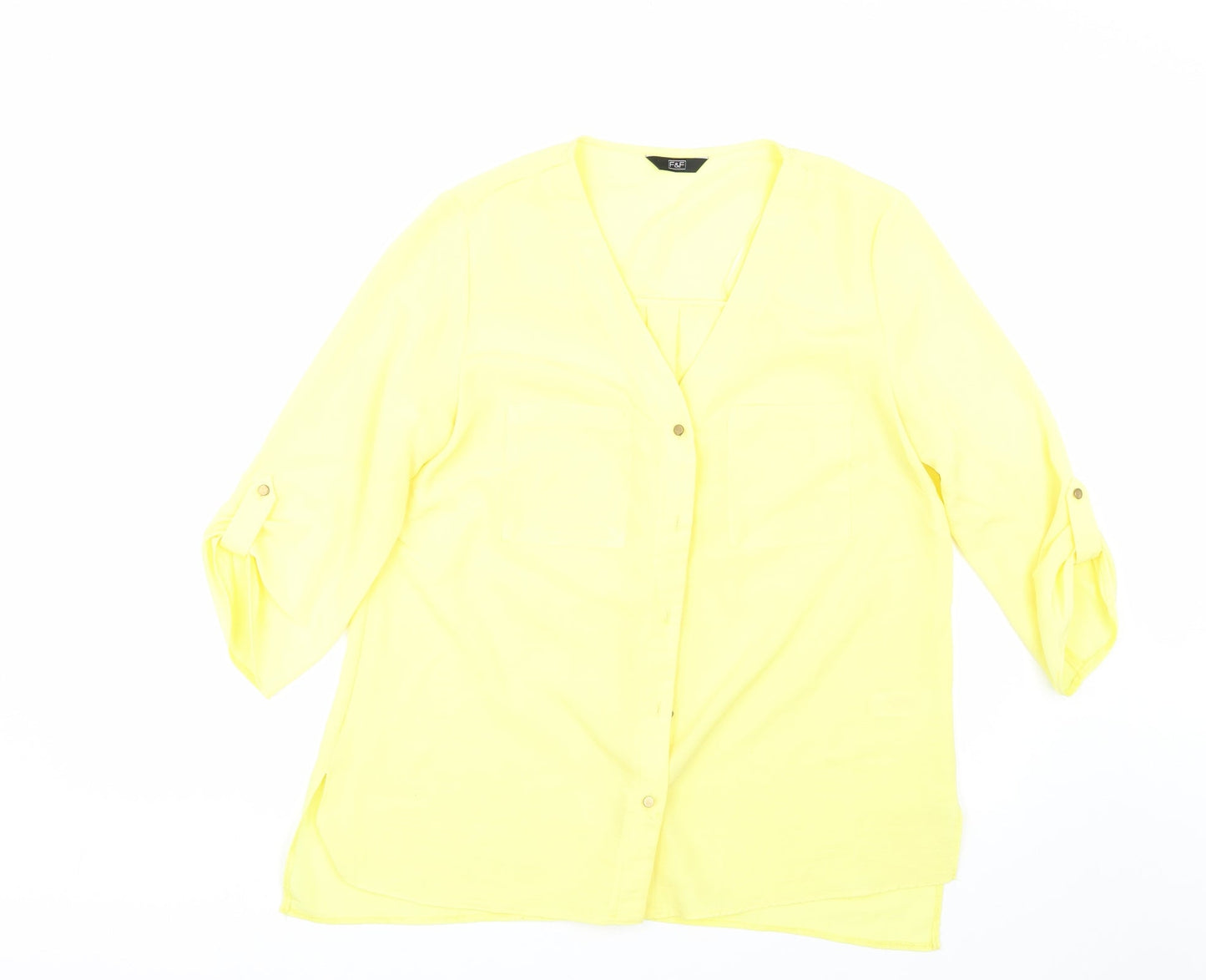 F&F Womens Yellow   Basic Blouse Size 12