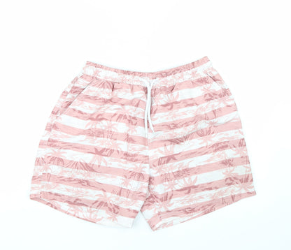 Preworn Mens Pink Striped  Athletic Shorts Size M