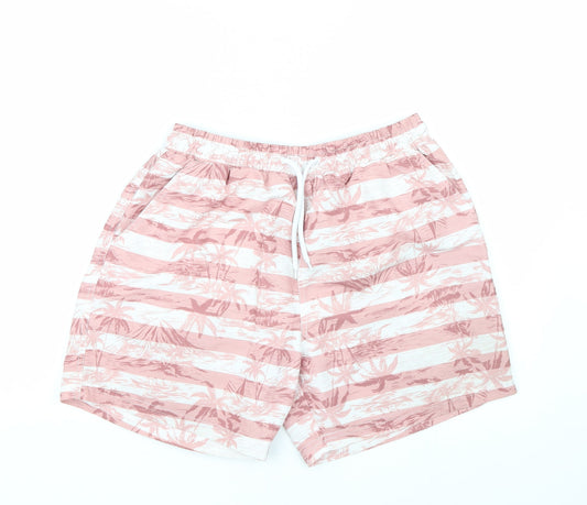 Preworn Mens Pink Striped  Athletic Shorts Size M