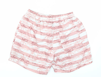 Preworn Mens Pink Striped  Athletic Shorts Size M
