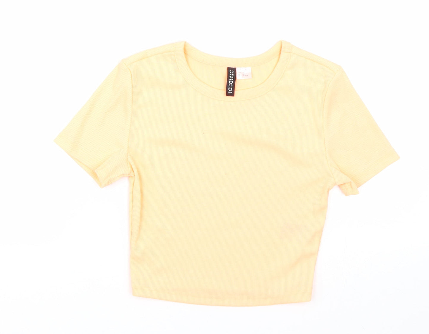 Womens UK Size XS H&M Orange Cropped T-Shirt