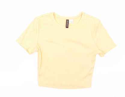 Womens UK Size XS H&M Orange Cropped T-Shirt