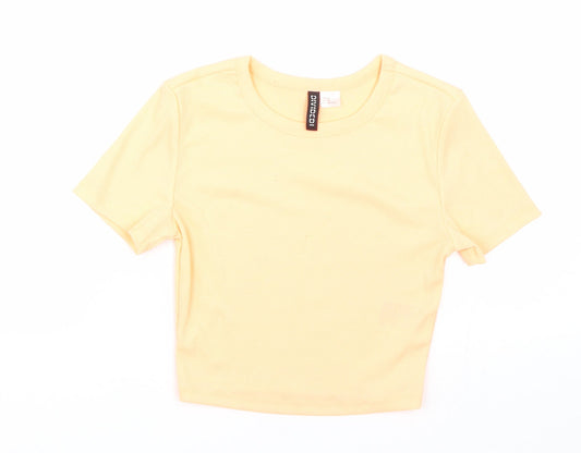 Womens UK Size XS H&M Orange Cropped T-Shirt
