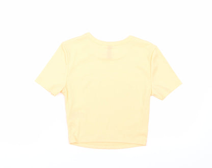 Womens UK Size XS H&M Orange Cropped T-Shirt