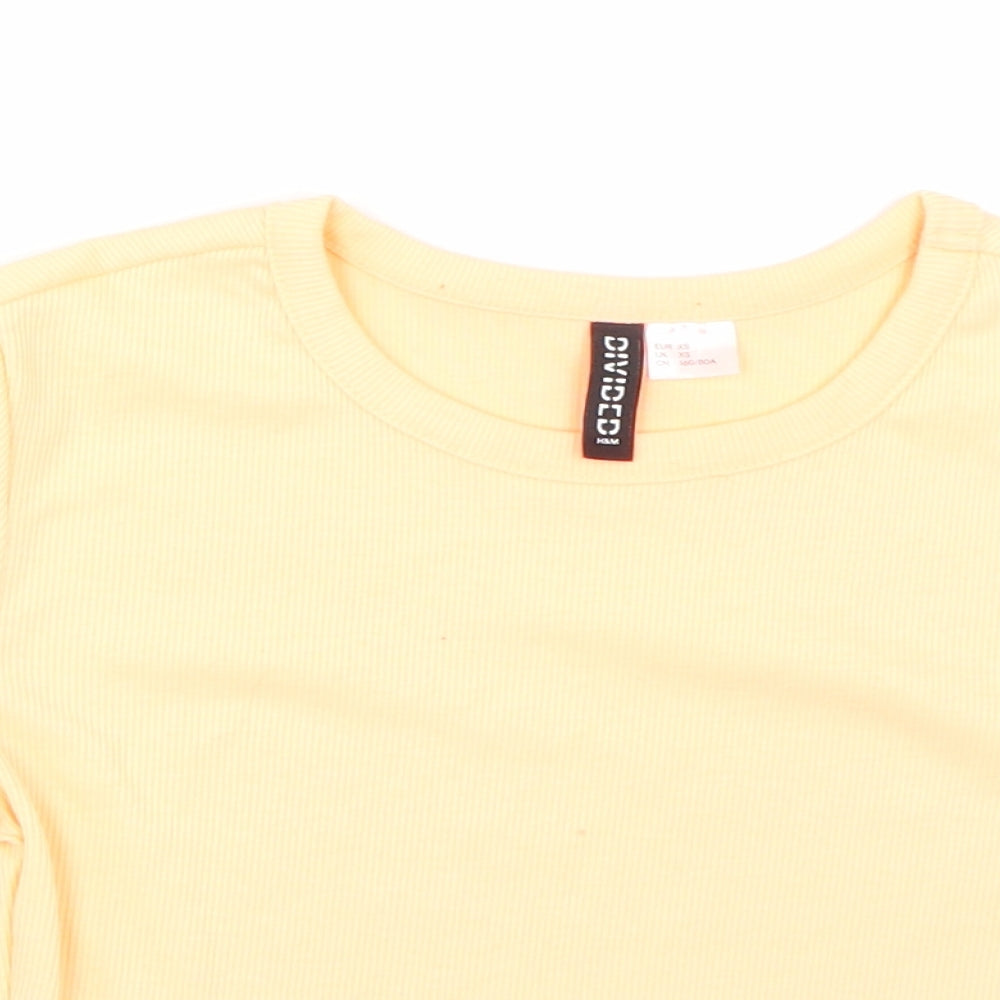Womens UK Size XS H&M Orange Cropped T-Shirt
