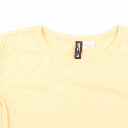Womens UK Size XS H&M Orange Cropped T-Shirt