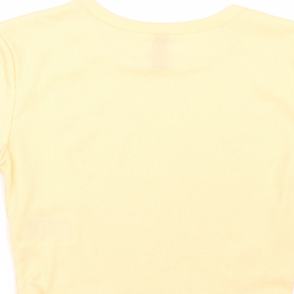 Womens UK Size XS H&M Orange Cropped T-Shirt