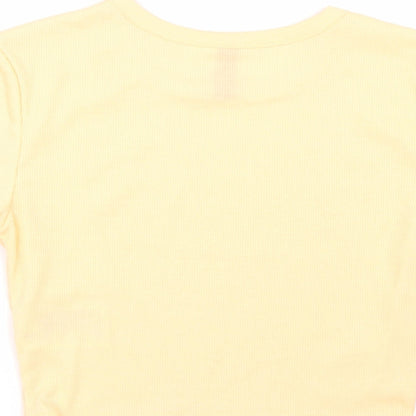 Womens UK Size XS H&M Orange Cropped T-Shirt