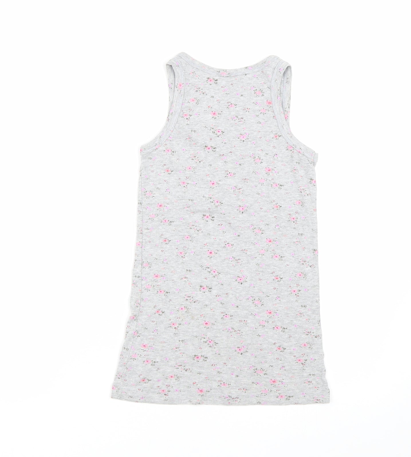 Milk & Honey Girls Grey Floral  Top Pyjama Top Size 7-8 Years