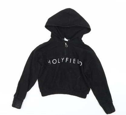 Holyfield Girls Black   Pullover Hoodie Size 8-9 Years