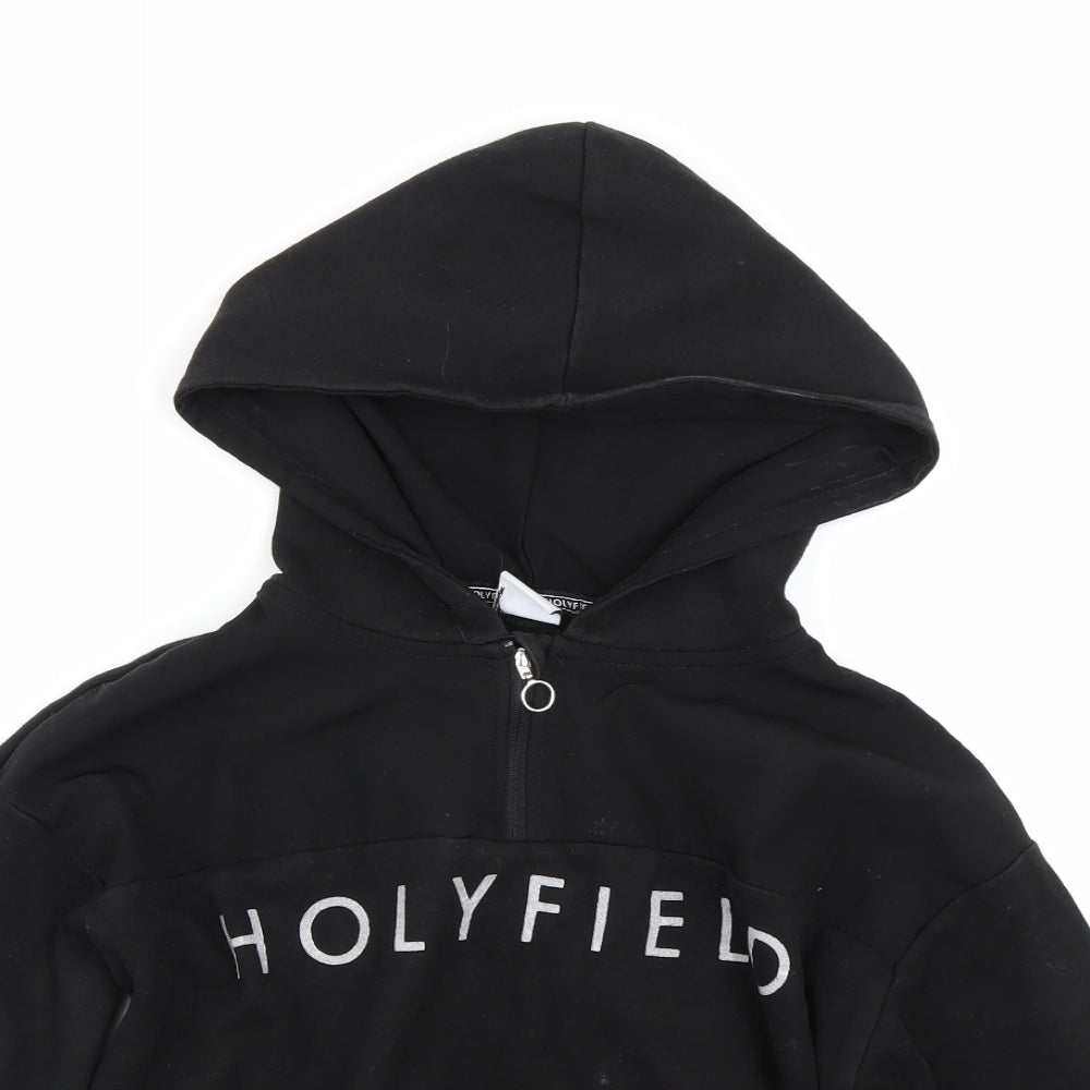 Holyfield Girls Black   Pullover Hoodie Size 8-9 Years
