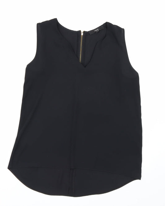 Womens UK Size 10 NEXT Black Basic Blouse