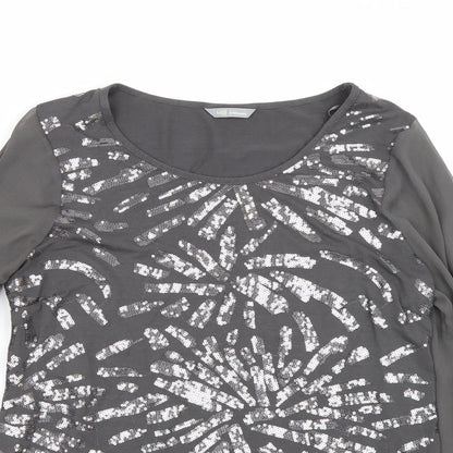 M&S Womens Grey   Basic T-Shirt Size 10