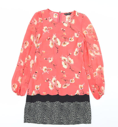 Miss Selfridge Womens Pink Floral  T-Shirt Dress  Size 8