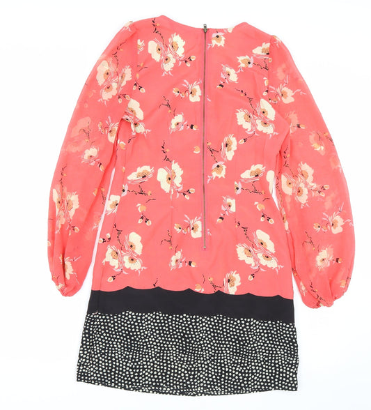 Miss Selfridge Womens Pink Floral  T-Shirt Dress  Size 8