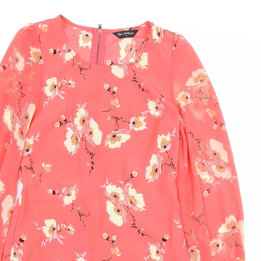 Miss Selfridge Womens Pink Floral  T-Shirt Dress  Size 8