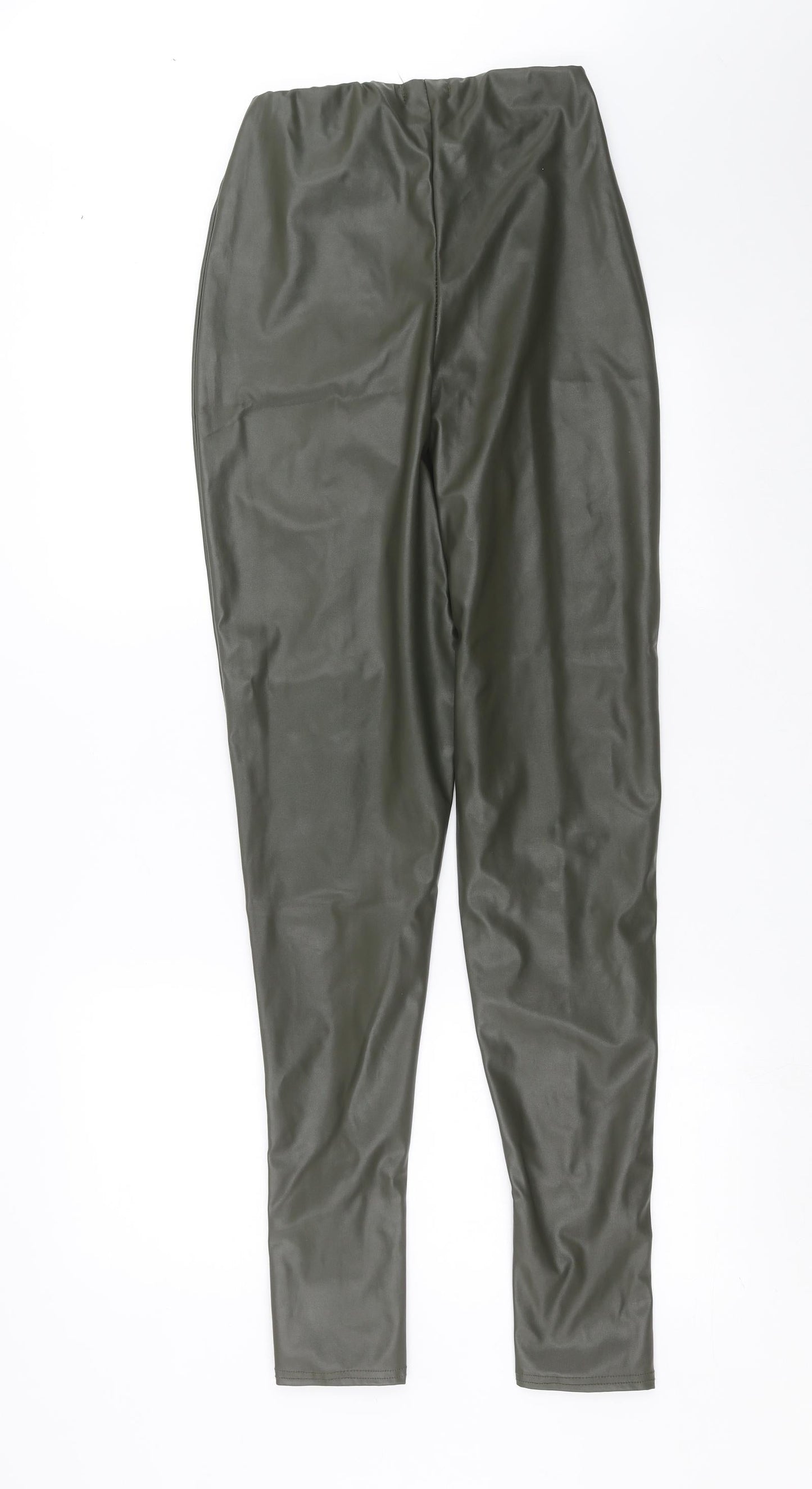 Womens UK Size 10 PRETTYLITTLETHING Extra-Slim Fit  Green Trousers