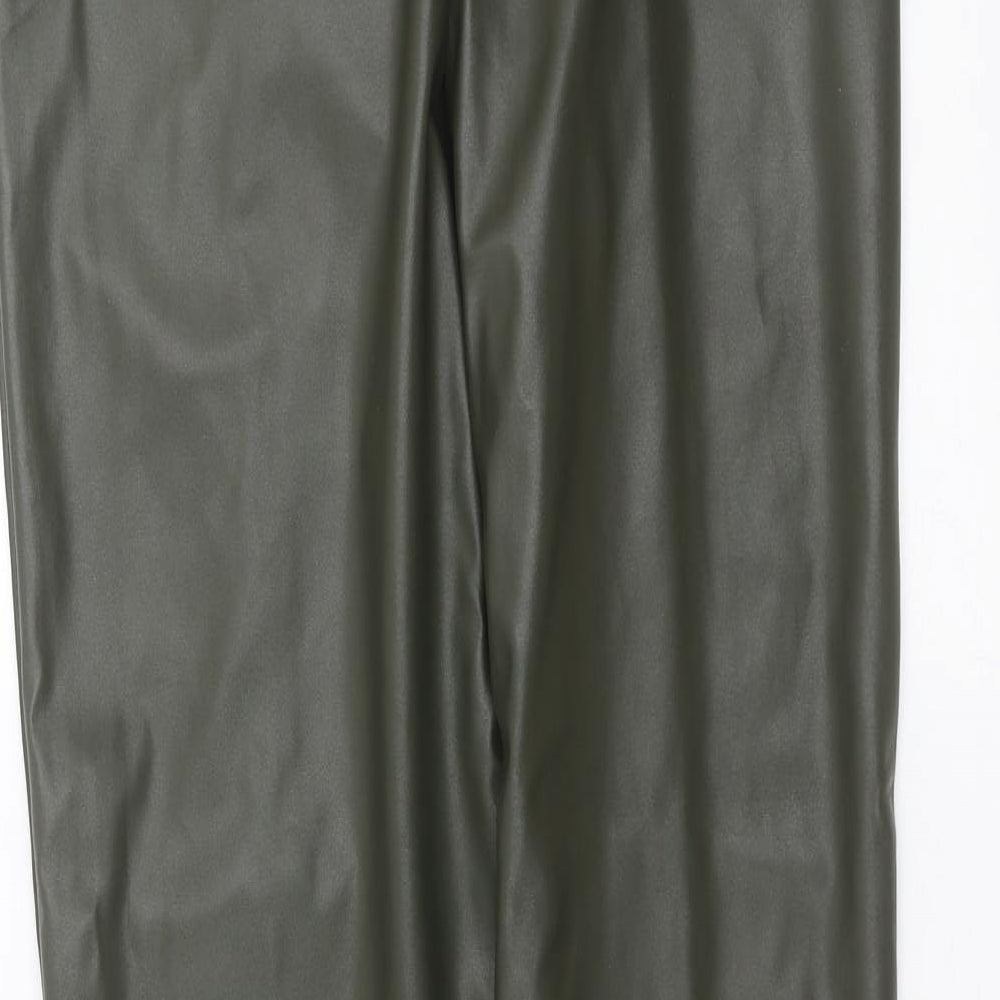 Womens UK Size 10 PRETTYLITTLETHING Extra-Slim Fit  Green Trousers