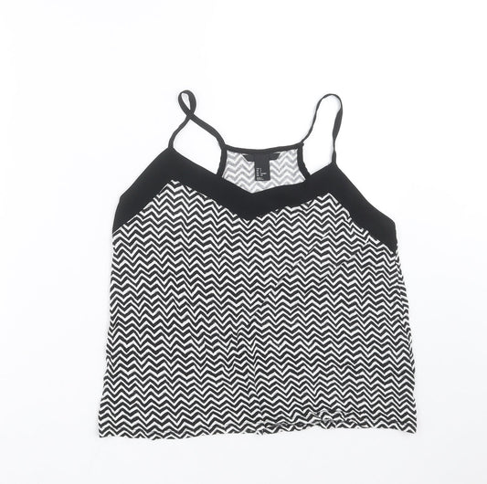 H&M Womens Black Geometric  Camisole Blouse Size S