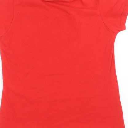 Womens UK Size S Fruit of the Loom Red Basic T-Shirt