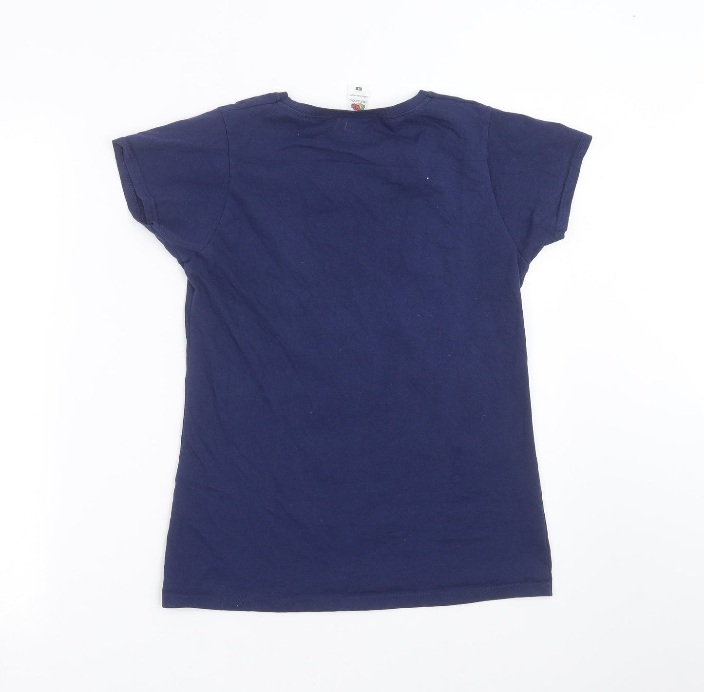 Womens UK Size S Fruit of the Loom Blue Basic T-Shirt