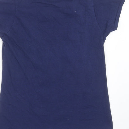 Womens UK Size S Fruit of the Loom Blue Basic T-Shirt