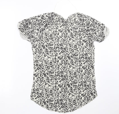 Womens UK Size M Zara Beige Basic T-Shirt