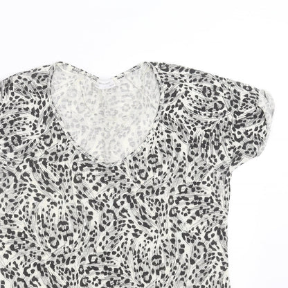 Womens UK Size M Zara Beige Basic T-Shirt