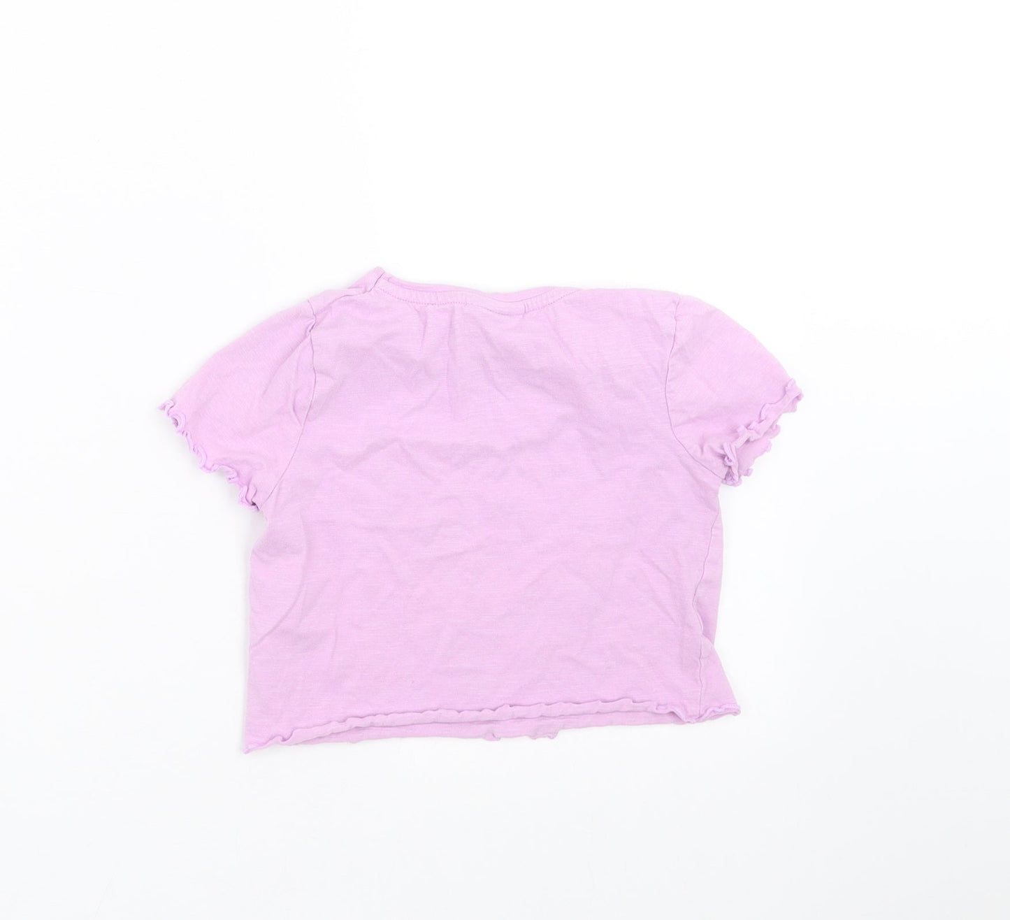 Matalan Girls Purple   Cropped T-Shirt Size 6 Years  - jadore