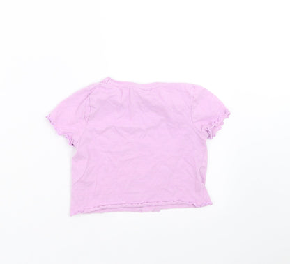 Matalan Girls Purple   Cropped T-Shirt Size 6 Years  - jadore